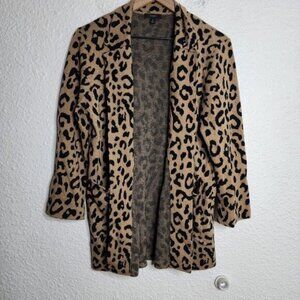 J.Crew Sophie Open-Front Sweater-Blazer in leopard Women's Size Medium #AB875